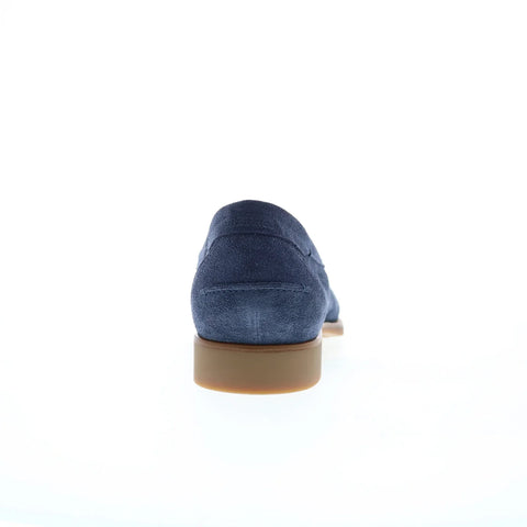 Di Bianco Etna Suede Mens Blue Suede Loafers & Slip Ons Casual Shoes
