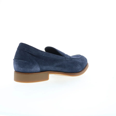 Di Bianco Etna Suede Mens Blue Suede Loafers & Slip Ons Casual Shoes