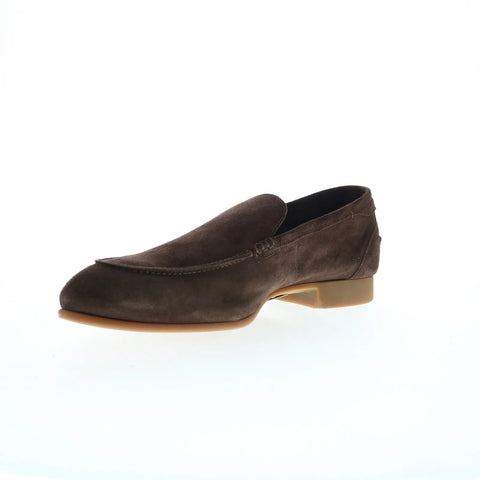 Di Bianco Etna Suede Mens Brown Suede Loafers & Slip Ons Casual Shoes