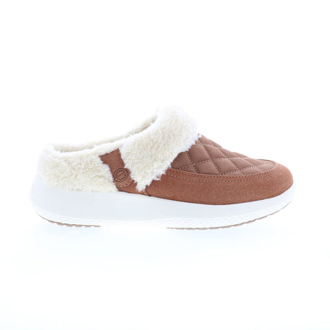 Easy Spirit Evee 2 Martha Stewart Womens Brown Wide Canvas Clog Flats Shoes
