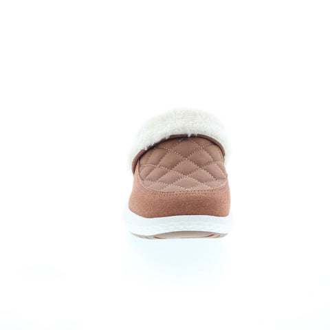 Easy Spirit Evee 2 Martha Stewart Womens Brown Wide Canvas Clog Flats Shoes