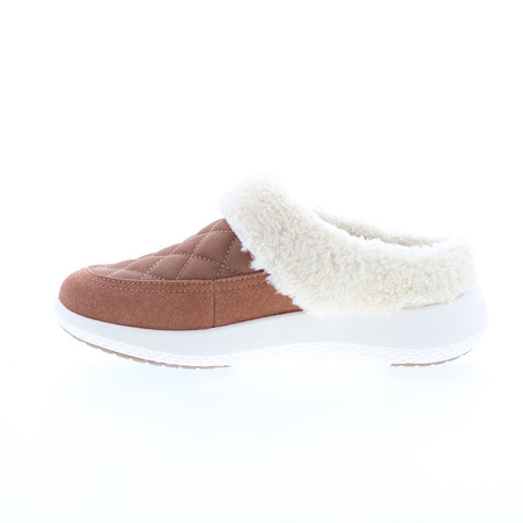 Easy Spirit Evee 2 Martha Stewart Womens Brown Wide Canvas Clog Flats Shoes