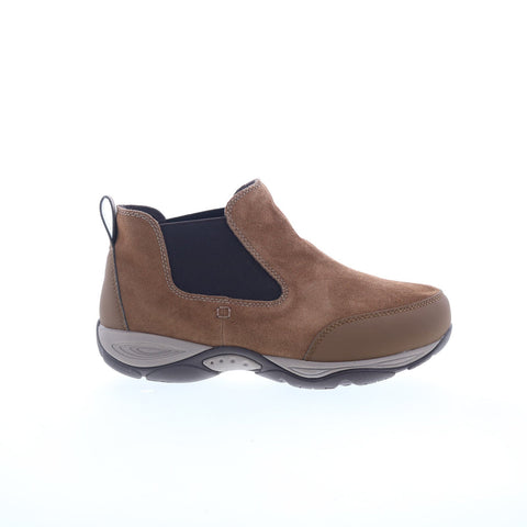 Easy Spirit Exceed SEEXCEED Womens Brown Wide Suede Slip On Chelsea Boots