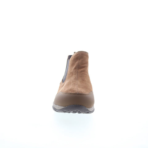 Easy Spirit Exceed SEEXCEED Womens Brown Wide Suede Slip On Chelsea Boots