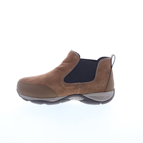 Easy Spirit Exceed SEEXCEED Womens Brown Wide Suede Slip On Chelsea Boots
