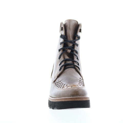 Bed Stu Elisha II F321018 Womens Brown Leather Lace Up Casual Dress Boots