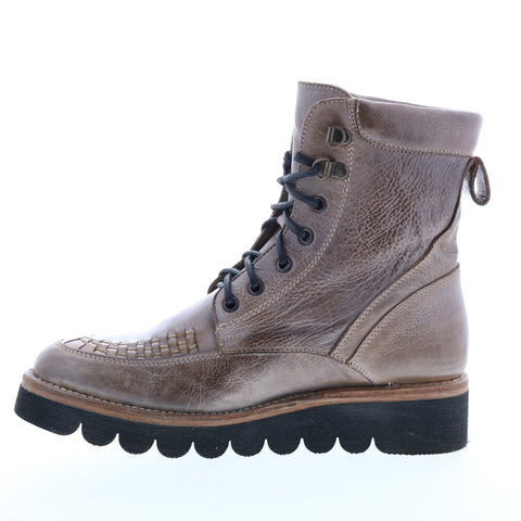 Bed Stu Elisha II F321018 Womens Brown Leather Lace Up Casual Dress Boots