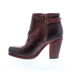 Bed Stu Isla F323000 Womens Burgundy Leather Zipper Ankle & Booties Boots