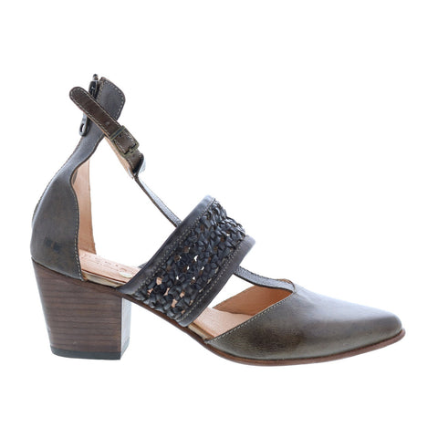Bed Stu Bethany F327002 Womens Brown Leather Zipper Strap Heels Shoes