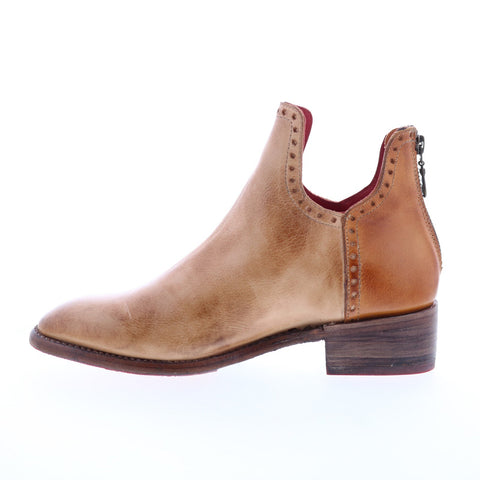 Bed Stu Dorella F346020 Womens Brown Leather Zipper Ankle & Booties Boots