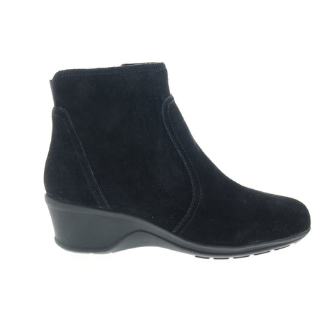 Easy Spirit Farre SEFARRE Womens Black Wide Suede Zipper Casual Dress Boots