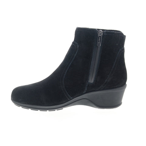 Easy Spirit Farre SEFARRE Womens Black Wide Suede Zipper Casual Dress Boots