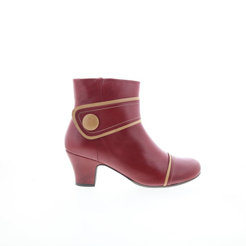 Miz Mooz Feisty Womens Burgundy Leather Zipper Ankle & Booties Boots