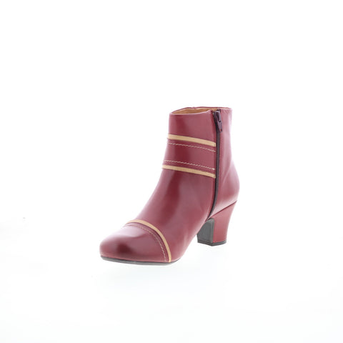 Miz Mooz Feisty Womens Burgundy Leather Zipper Ankle & Booties Boots