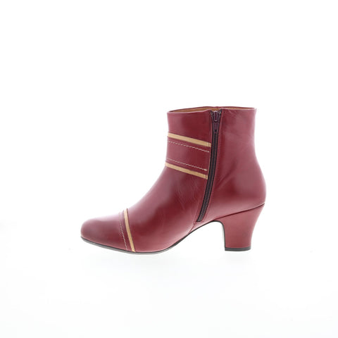 Miz Mooz Feisty Womens Burgundy Leather Zipper Ankle & Booties Boots