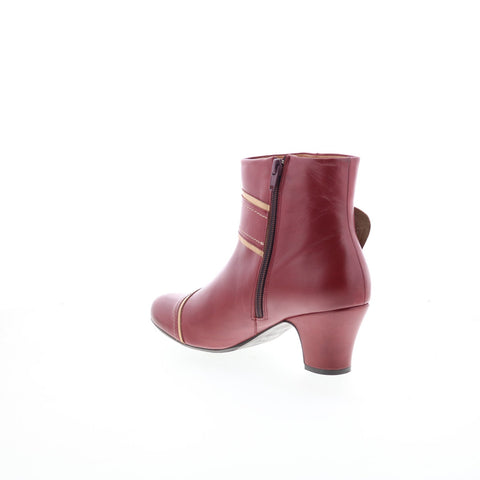 Miz Mooz Feisty Womens Burgundy Leather Zipper Ankle & Booties Boots