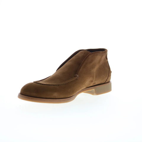 Di Bianco Fidenza Suede Mens Brown Suede Slip On Ankle Boots