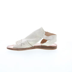 Miz Mooz Fifi Womens Beige Leather Hook & Loop Strap Sandals Shoes