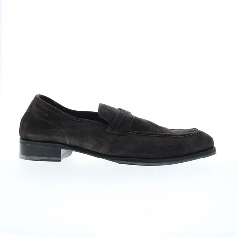 Di Bianco Firenze Suede SC546 Mens Black Loafers & Slip Ons Penny Shoes