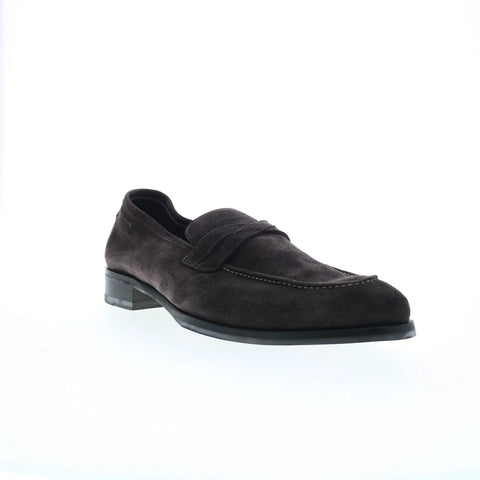 Di Bianco Firenze Suede SC546 Mens Black Loafers & Slip Ons Penny Shoes