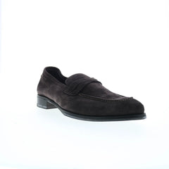 Di Bianco Firenze Suede SC546 Mens Black Loafers & Slip Ons Penny Shoes