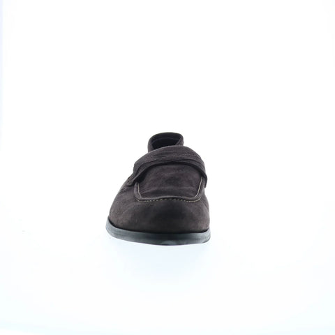Di Bianco Firenze Suede SC546 Mens Black Loafers & Slip Ons Penny Shoes