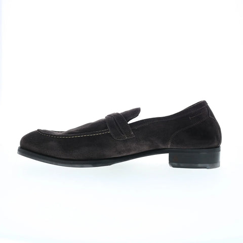Di Bianco Firenze Suede SC546 Mens Black Loafers & Slip Ons Penny Shoes