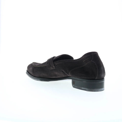 Di Bianco Firenze Suede SC546 Mens Black Loafers & Slip Ons Penny Shoes