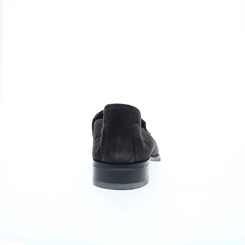 Di Bianco Firenze Suede SC546 Mens Black Loafers & Slip Ons Penny Shoes