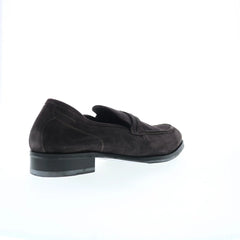 Di Bianco Firenze Suede SC546 Mens Black Loafers & Slip Ons Penny Shoes