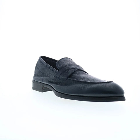 Di Bianco Firenze Cervo Mens Blue Leather Loafers & Slip Ons Penny Shoes