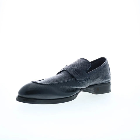 Di Bianco Firenze Cervo Mens Blue Leather Loafers & Slip Ons Penny Shoes