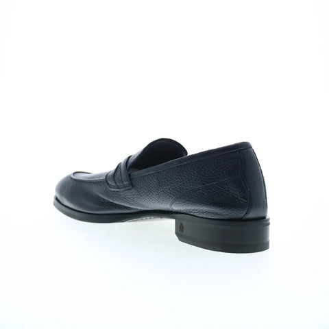 Di Bianco Firenze Cervo Mens Blue Leather Loafers & Slip Ons Penny Shoes