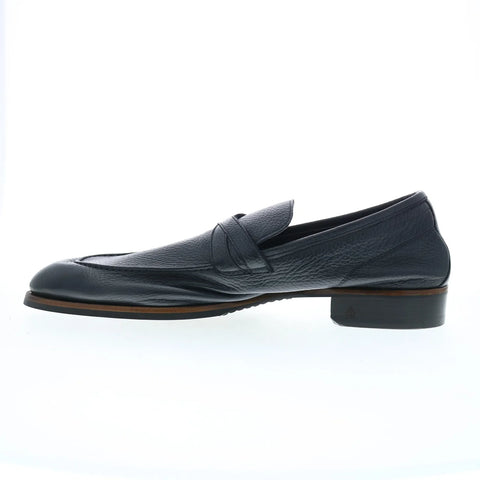 Di Bianco Firenze Cervo Mens Black Leather Loafers & Slip Ons Penny Shoes