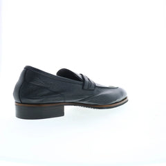 Di Bianco Firenze Cervo Mens Black Leather Loafers & Slip Ons Penny Shoes