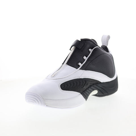 Reebok Answer IV Mens White Leather Zipper Athletic Basketball Shoes
