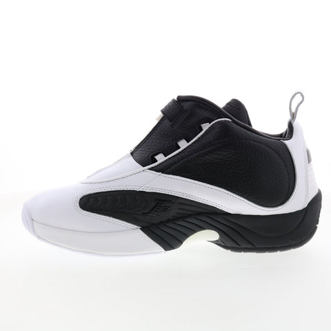 Reebok Answer IV Mens White Leather Zipper Athletic Basketball Shoes