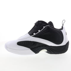 Reebok Answer IV Mens White Leather Zipper Athletic Basketball Shoes