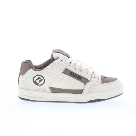 Globe Tilt GBTILT Mens Beige Leather Lace Up Skate Inspired Sneakers Shoes