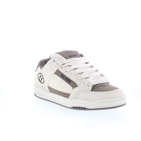 Globe Tilt GBTILT Mens Beige Leather Lace Up Skate Inspired Sneakers Shoes