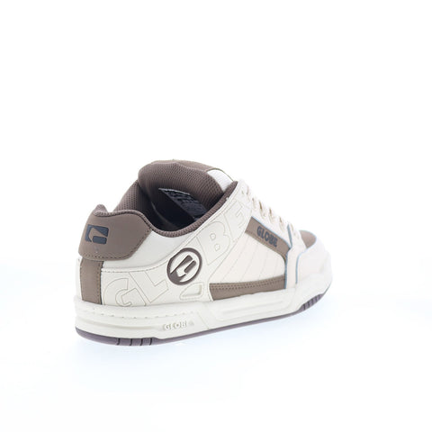 Globe Tilt GBTILT Mens Beige Leather Lace Up Skate Inspired Sneakers Shoes