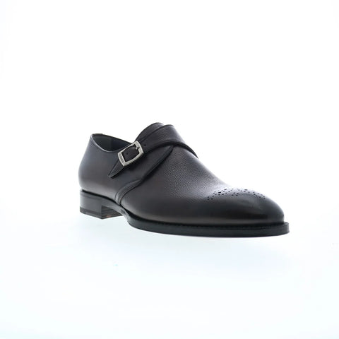 Di Bianco Genoa Pebble Grain SBP877 Mens Black Leather Oxfords Casual Shoes