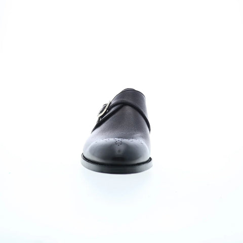 Di Bianco Genoa Pebble Grain SBP877 Mens Black Leather Oxfords Casual Shoes