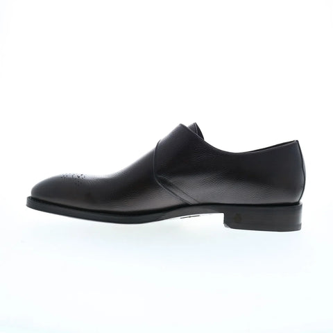 Di Bianco Genoa Pebble Grain SBP877 Mens Black Leather Oxfords Casual Shoes