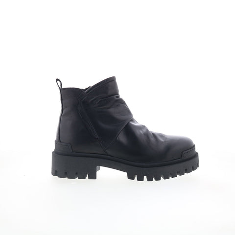 Miz Mooz Hamden Womens Black Leather Zipper Ankle & Booties Boots