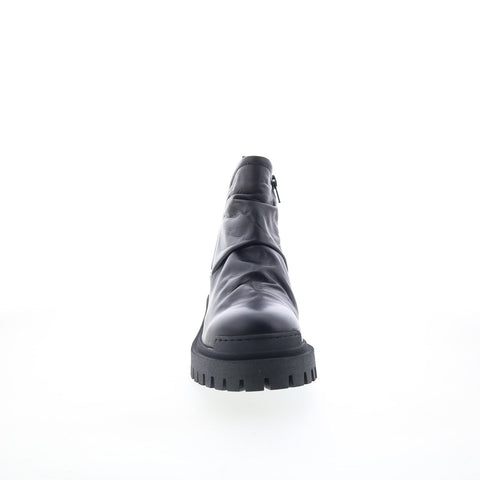 Miz Mooz Hamden Womens Black Leather Zipper Ankle & Booties Boots