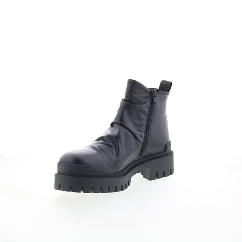 Miz Mooz Hamden Womens Black Leather Zipper Ankle & Booties Boots