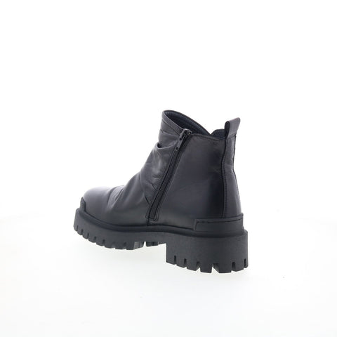 Miz Mooz Hamden Womens Black Leather Zipper Ankle & Booties Boots