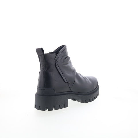 Miz Mooz Hamden Womens Black Leather Zipper Ankle & Booties Boots