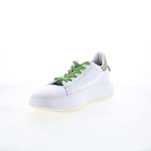 A.S. 98 Hannie Womens White Leather Lace Up Lifestyle Sneakers Shoes